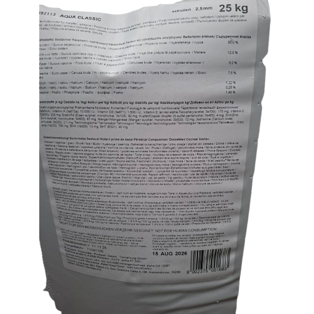 Aqua Classic Karpfenpellets – 2,5 mm – Sinkend 25kg