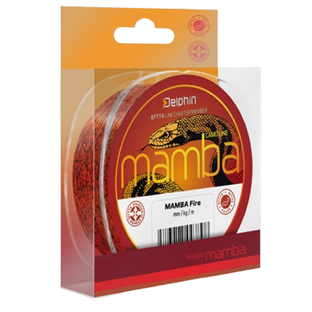 Delphin Mamba Fire 300m Feederschnur – Rot Schwarz